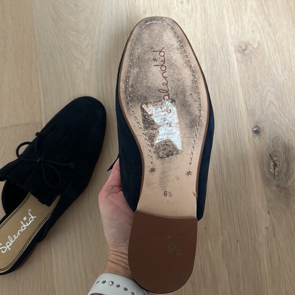 Splendid Chandler Suede Mules in Navy Blue - Picture 5 of 5